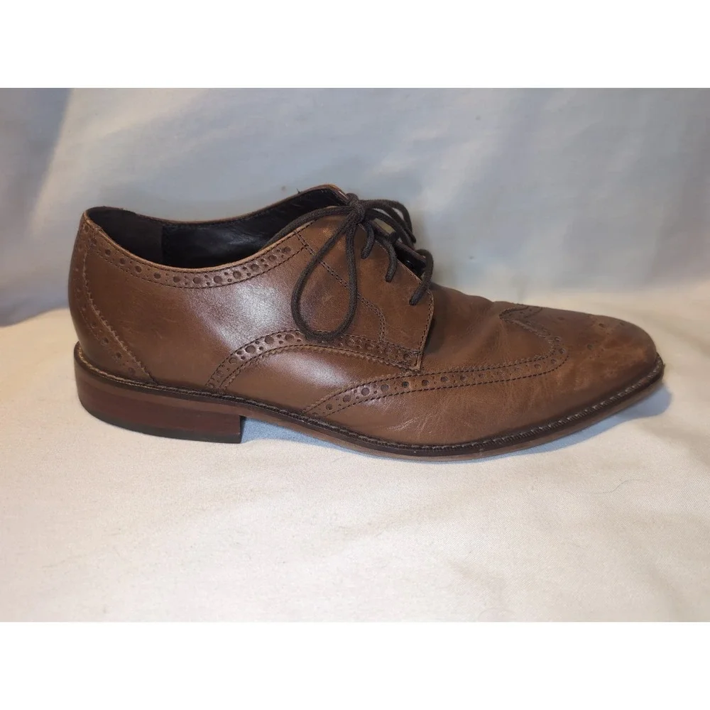 Florsheim 14137-257 Castellano Wingtip Saddle Tan Leather Mens Loafers 10D